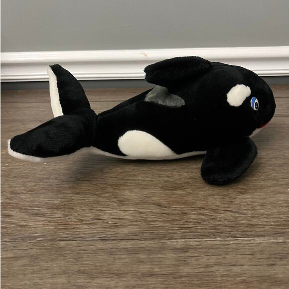 Vintage 80's Sea World Shamu Killer Whale Orca Fish Plush Stuffed Animal - Picture 4 of 6